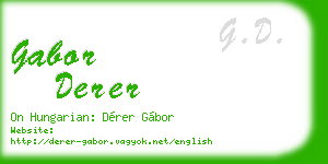 gabor derer business card